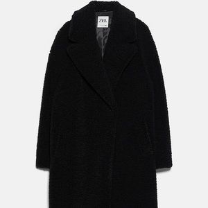 Zara teddy coat black Clearance